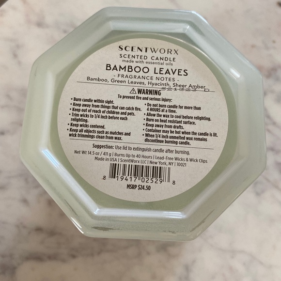 NEW Scentworx by Harry Slatkin Bamboo Leaves 3 wick candle - Picture 3 of 3